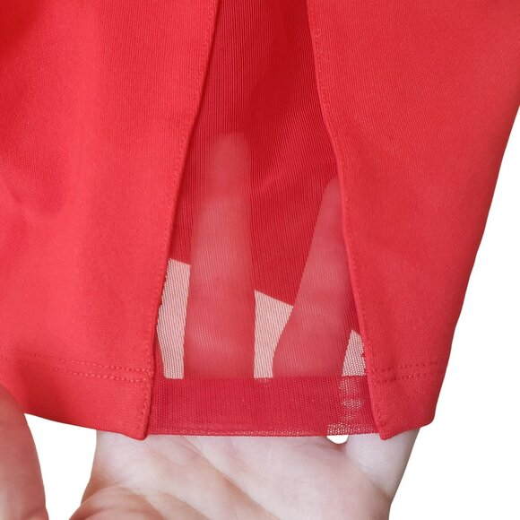 NEW Victor Glemaud Ruby Red Holiday Mini Dress Mesh Back Cosplay Futuristic - Picture 4 of 10